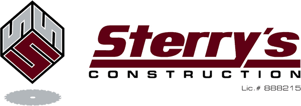 Sterry's logo, featuring a stylized cube graphic on the left and the name "Sterry's" in bold maroon text with a line underneath. License number "888215" is noted at the bottom right.