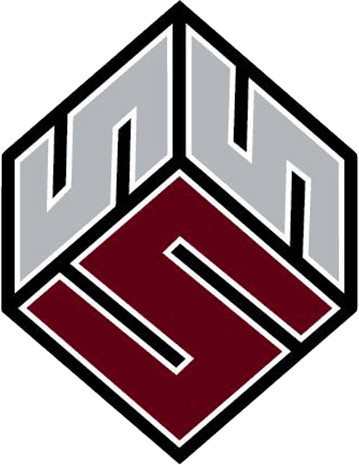 A hexagonal logo with a gray 'M' on top and a maroon 'S' below.